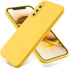 For Sony Xperia 10 V Pure Color Liquid Silicone Shockproof Phone Case(Yellow) - 1