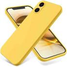 For Sony Xperia 5 V Pure Color Liquid Silicone Shockproof Phone Case(Yellow) - 1