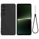 For Sony Xperia 1 VI Pure Color Liquid Silicone Shockproof Phone Case(Black) - 1