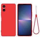 For Sony Xperia 10 VI Pure Color Liquid Silicone Shockproof Phone Case(Red) - 1