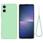 For Sony Xperia 10 VI Pure Color Liquid Silicone Shockproof Phone Case(Green) - 1