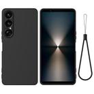 For Sony Xperia 1 VII Pure Color Liquid Silicone Shockproof Phone Case(Black) - 1