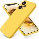 For Xiaomi Poco F5 5G Pure Color Liquid Silicone Shockproof Phone Case(Yellow) - 1