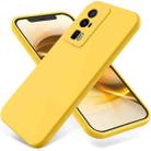 For Xiaomi Poco F5 Pro/Redmi K60/K60 Pro Pure Color Liquid Silicone Shockproof Phone Case(Yellow) - 1