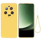 For Xiaomi 13 Ultra 5G Pure Color Liquid Silicone Shockproof Phone Case(Yellow) - 1