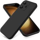 For Xiaomi Poco M6 Pro 5G Pure Color Liquid Silicone Shockproof Phone Case(Black) - 1