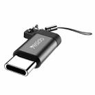 Yesido GS04 Type-C to Micro USB Mini Connector Adapter with Keychain(Black) - 1