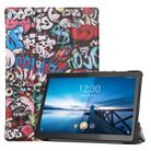 For Lenovo M10 X605FCL Colored Drawing Horizontal Flip Leather Case, with Three-folding Holder & Sleep / Wake-up Function(Graffiti) - 1