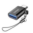Yesido GS06 Type-C to USB 3.0 OTG Mini Connector Adapter with Keychain(Black) - 1