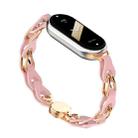 For Xiaomi Mi Band 8 Hollow Leather Chain Magnetic Buckle Watch Band(Pink) - 1