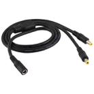 8A 5.5 x 2.5mm 1 to 2 Female to Male Plug DC Power Splitter Adapter Power Cable, Cable Length: 70cm(Black) - 1