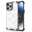 For iPhone 15 Pro Max Honeycomb Phone Case(White) - 1