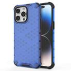 For iPhone 15 Pro Max Honeycomb Phone Case(Blue) - 1