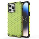 For iPhone 15 Pro Honeycomb Phone Case(Green) - 1