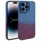 For iPhone 14 Pro Gradient Starry Silicone Phone Case with Lens Film(Blue Red) - 1