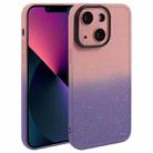 For iPhone 13 Gradient Starry Silicone Phone Case with Lens Film(Pink Purple) - 1