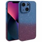 For iPhone 13 Gradient Starry Silicone Phone Case with Lens Film(Blue Red) - 1