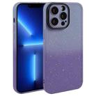 For iPhone 13 Pro Max Gradient Starry Silicone Phone Case with Lens Film(Grey Purple) - 1