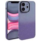 For iPhone 11 Gradient Starry Silicone Phone Case with Lens Film(Grey Purple) - 1