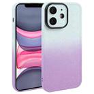 For iPhone 11 Gradient Starry Silicone Phone Case with Lens Film(White Purple) - 1