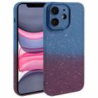 For iPhone 11 Gradient Starry Silicone Phone Case with Lens Film(Blue Red) - 1