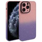 For iPhone 11 Pro Max Gradient Starry Silicone Phone Case with Lens Film(Pink Purple) - 1