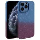 For iPhone 11 Pro Max Gradient Starry Silicone Phone Case with Lens Film(Blue Red) - 1
