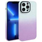 For iPhone 13 Pro Gradient Starry Silicone Phone Case with Lens Film(White Purple) - 1