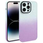 For iPhone 15 Pro Gradient Starry Silicone Phone Case with Lens Film(White Purple) - 1