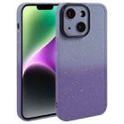For iPhone 15 Plus Gradient Starry Silicone Phone Case with Lens Film(Grey Purple) - 1