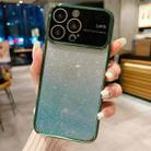 For iPhone XS / X Electroplating TPU Gradient Phone Case(Dark Green) - 1