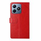 For Realme C63 4G Global/ C61 HT01 Y-shaped Pattern Flip Leather Phone Case(Red) - 3