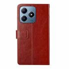 For Realme C63 4G Global/ C61 HT01 Y-shaped Pattern Flip Leather Phone Case(Brown) - 3