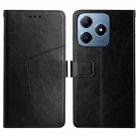 For Realme C63 4G Global/ C61 HT01 Y-shaped Pattern Flip Leather Phone Case(Black) - 1