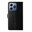 For Realme C63 4G Global/ C61 HT01 Y-shaped Pattern Flip Leather Phone Case(Black) - 3