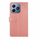 For Realme C63 4G Global/ C61 HT01 Y-shaped Pattern Flip Leather Phone Case(Pink) - 3