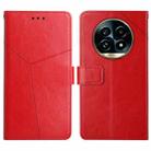 For Realme 13 Pro 5G / 13 Pro+ 5G HT01 Y-shaped Pattern Flip Leather Phone Case(Red) - 1