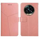 For Realme 13 Pro 5G / 13 Pro+ 5G HT01 Y-shaped Pattern Flip Leather Phone Case(Pink) - 1