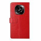 For Realme C63 5G HT01 Y-shaped Pattern Flip Leather Phone Case(Red) - 3