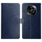 For Realme C63 5G HT01 Y-shaped Pattern Flip Leather Phone Case(Blue) - 1