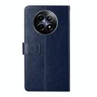 For Realme 13+ 5G Global HT01 Y-shaped Pattern Flip Leather Phone Case(Blue) - 3