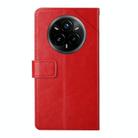 For Realme 14 Pro+ 5G HT01 Y-shaped Pattern Flip Leather Phone Case(Red) - 3