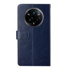 For Realme 14 Pro+ 5G HT01 Y-shaped Pattern Flip Leather Phone Case(Blue) - 3