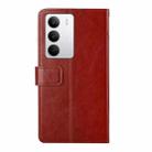 For Realme C75 5G HT01 Y-shaped Pattern Flip Leather Phone Case(Brown) - 3