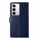 For Realme C75 5G HT01 Y-shaped Pattern Flip Leather Phone Case(Blue) - 3