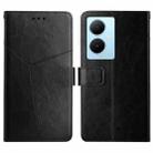 For vivo Y78+ HT01 Y-shaped Pattern Flip Leather Phone Case(Black) - 1