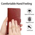 For vivo Y200e 5G/Y100 5G IDN/V30 Lite 5G India HT01 Y-shaped Pattern Flip Leather Phone Case(Brown) - 7