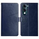 For vivo Y04 4G / Y29s 5G HT01 Y-shaped Pattern Flip Leather Phone Case(Blue) - 1