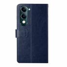 For vivo Y04 4G / Y29s 5G HT01 Y-shaped Pattern Flip Leather Phone Case(Blue) - 3