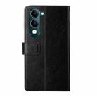 For vivo Y04 4G / Y29s 5G HT01 Y-shaped Pattern Flip Leather Phone Case(Black) - 3